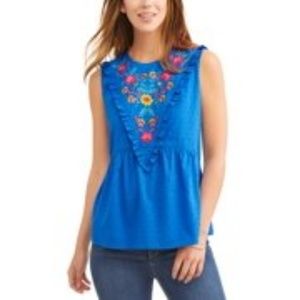NWT Time and Tru Swiss Dot Embroidered Tank Top